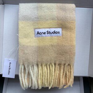 Soft Wool Blend Scarf in Cream & Yellow Tones